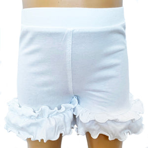 Girls White Knit Ruffle Shorts 4/5T-7/8