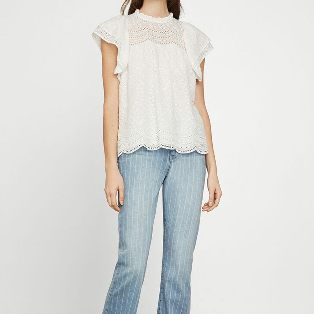 Cotton Eyelet Ruffle Top