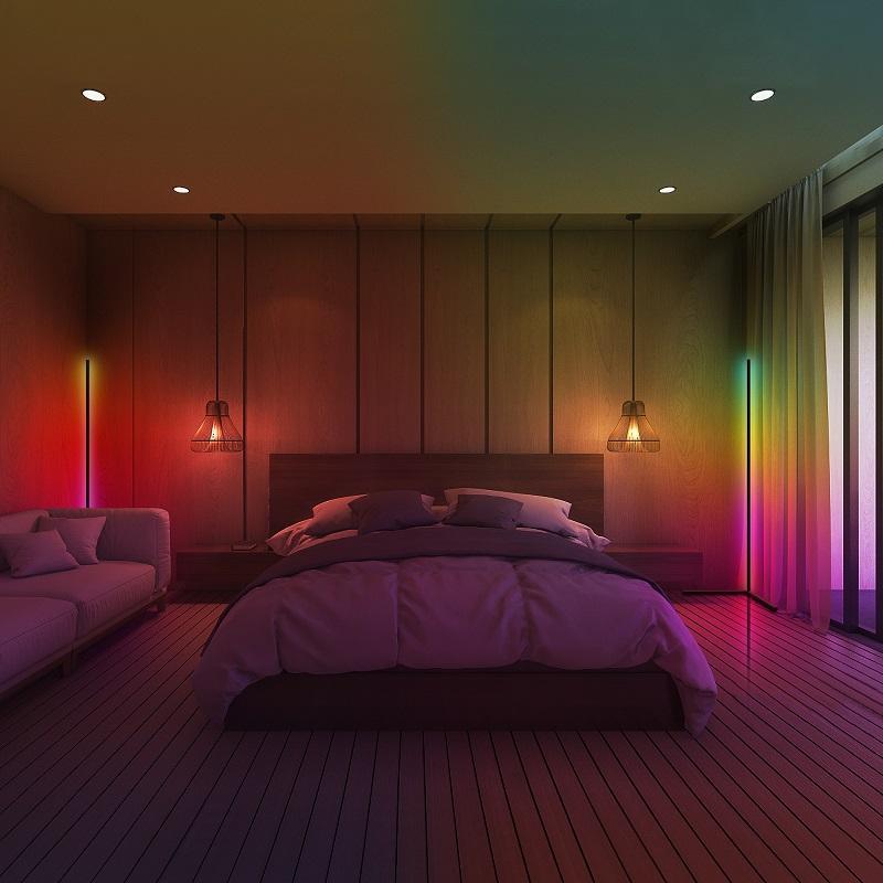 2 PACKS - RGB Corner Floor Lamp, Minimalist LED Lamp