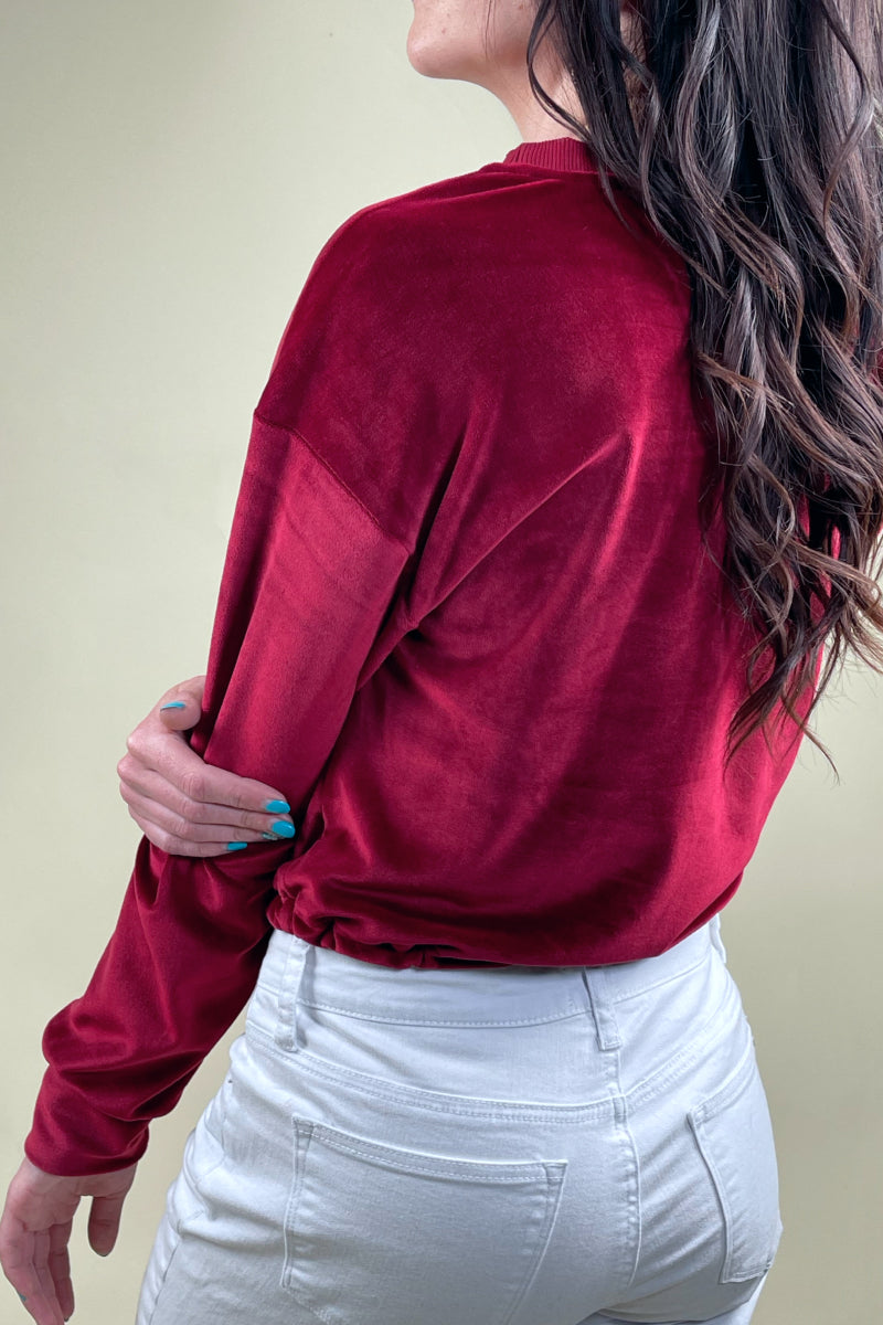 Comfy Velvet Crewneck Sweater