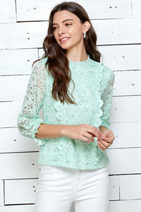 Lace 3/4 Sleeve Top