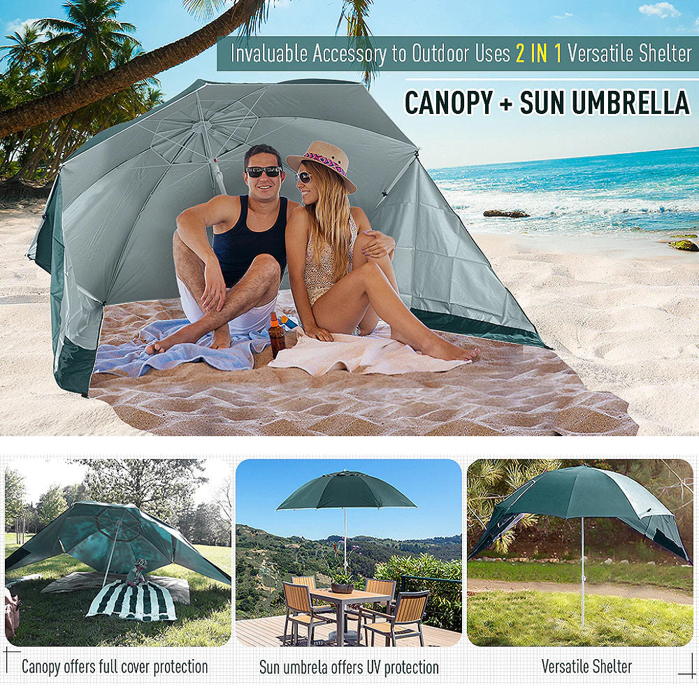 Beach Umbrella Tent Picnic Sun Shelter w/ UV Protection