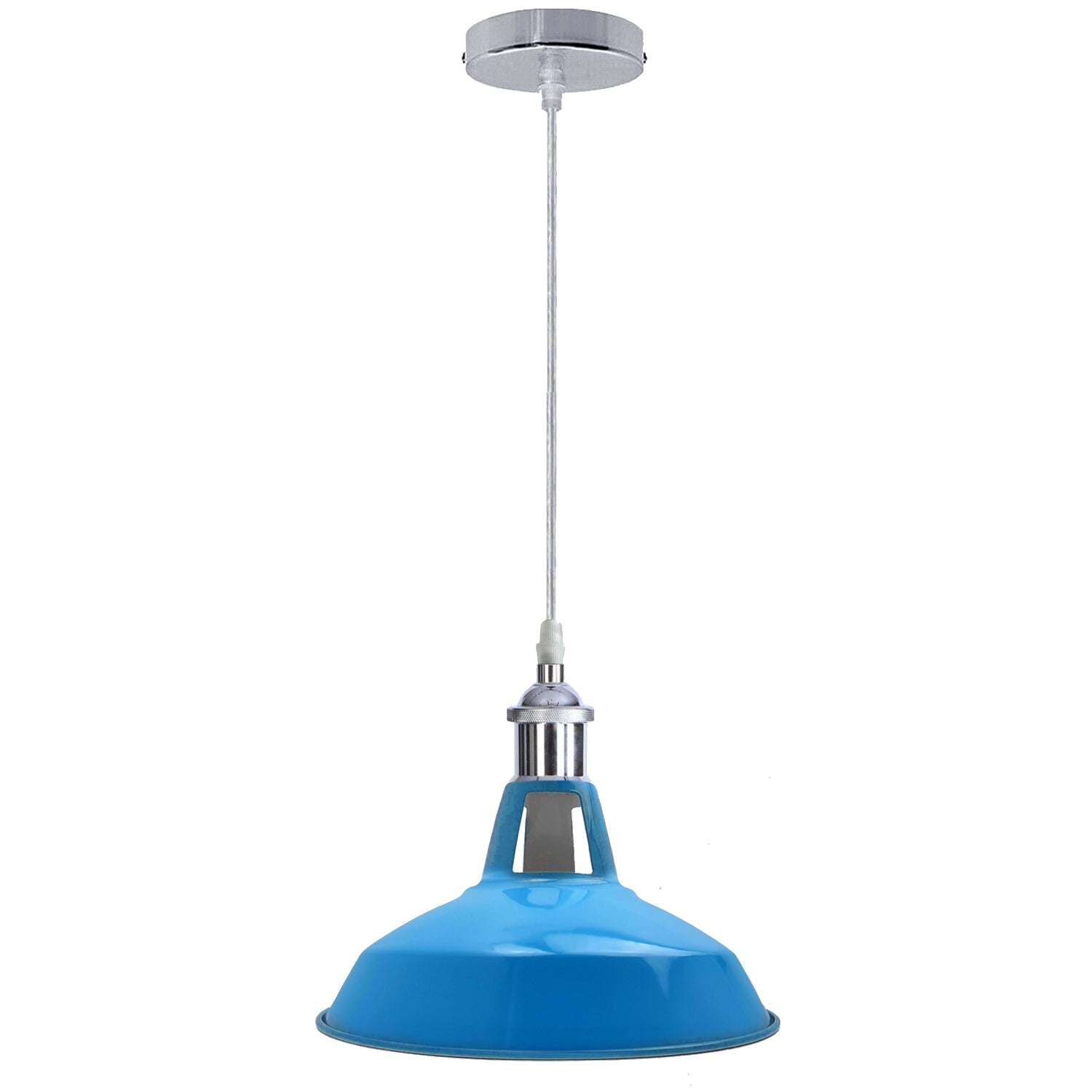 Barn Slotted Metal E26 Base Chrome Holder Indoor Lighting Colourful Ceiling Fixture~2084