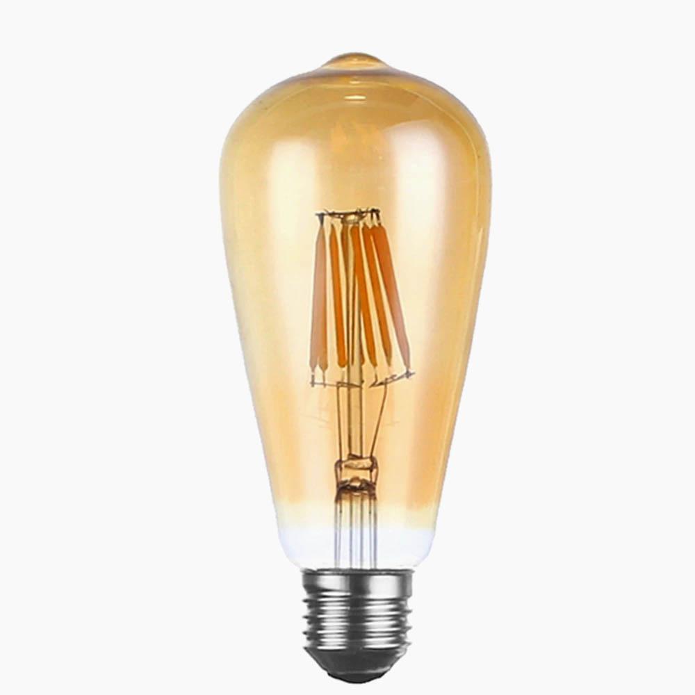 ST64 E26 8W Vintage LED Retro Light Bulb Pack 5