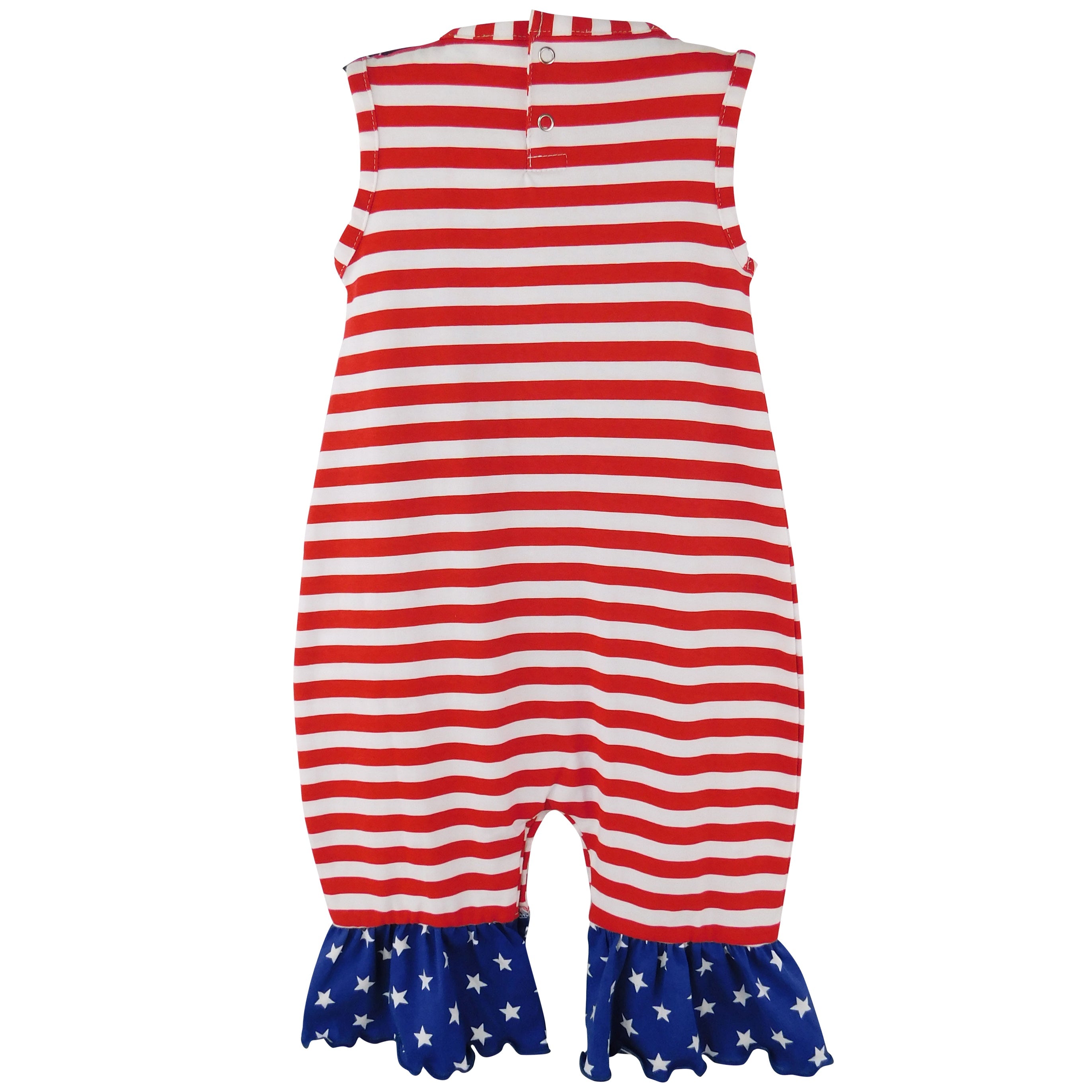 Fourth of July I Heart America Flag Baby Girls' Romper Holiday Onesie