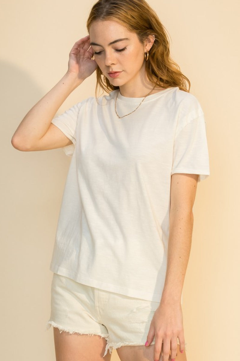 Loose Fit Raw Cut T Shirt