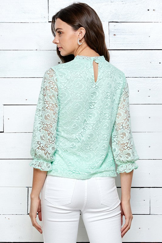 Lace 3/4 Sleeve Top