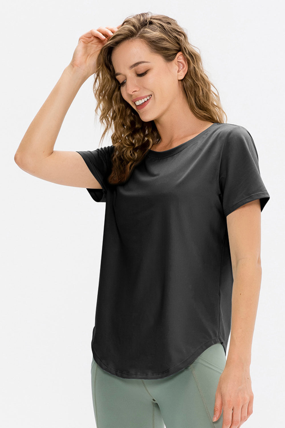 Curved Hem Athletic T-Shirt