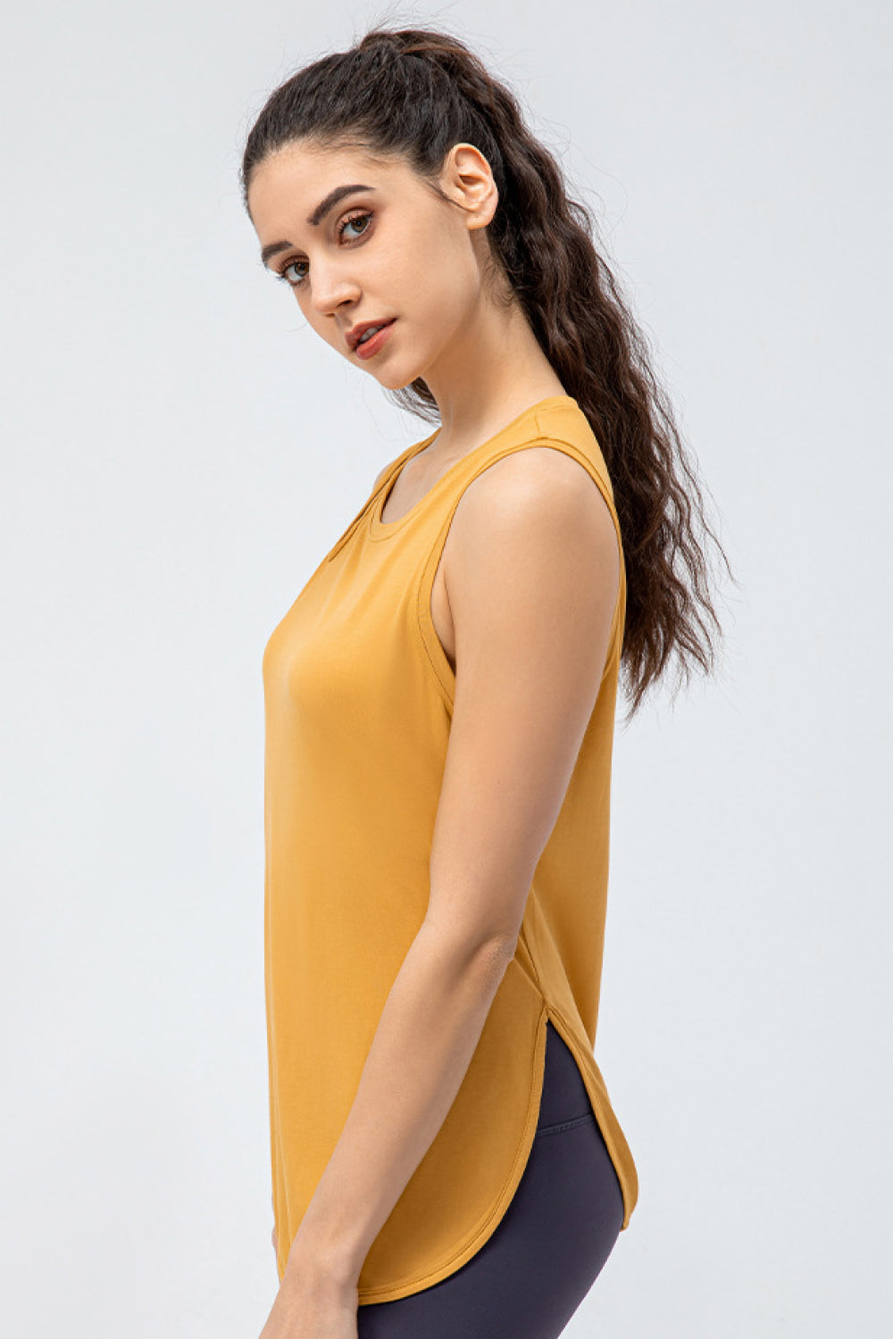 Cutout Side Slit Athletic Tank