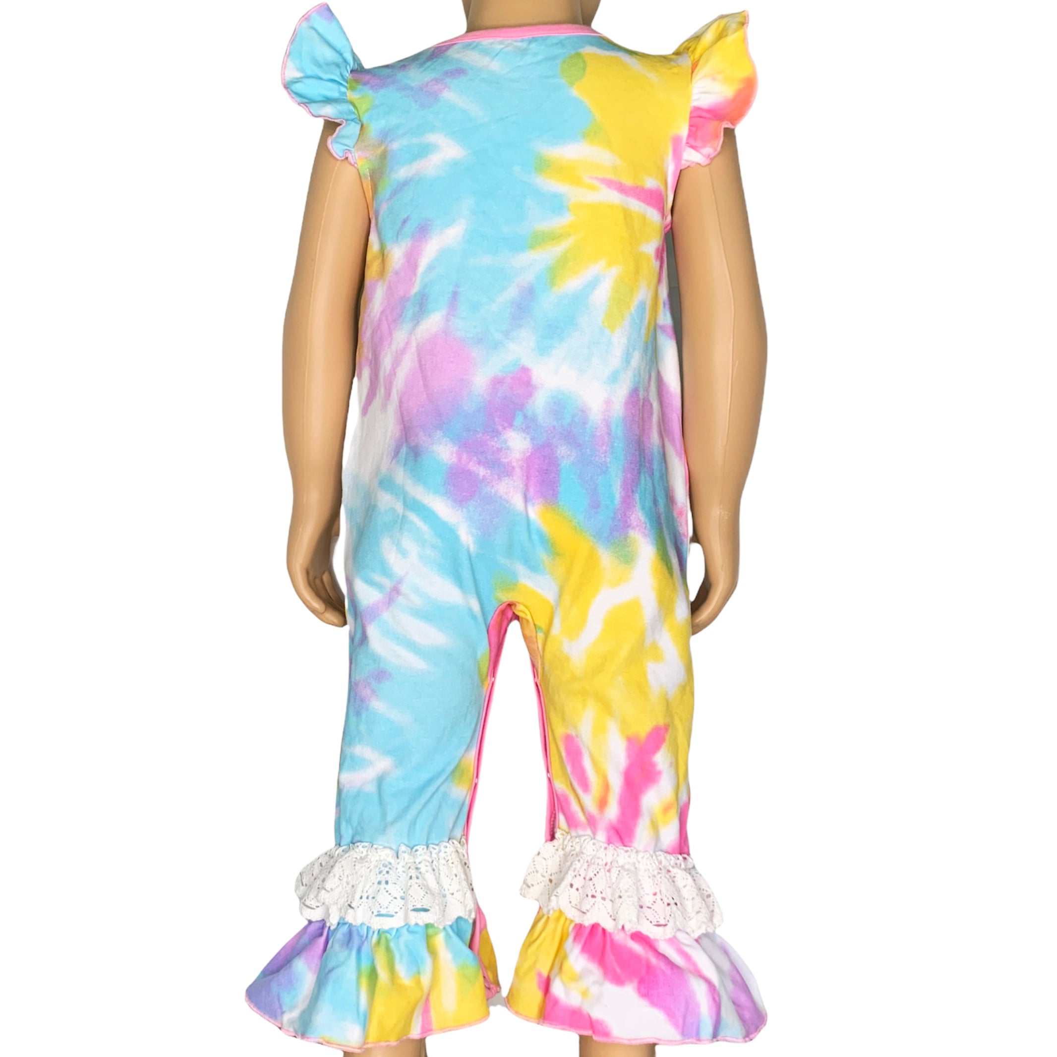 Boutique Pastel Tie Dye Baby Girls Romper Onesie Toddler Jumpsuit