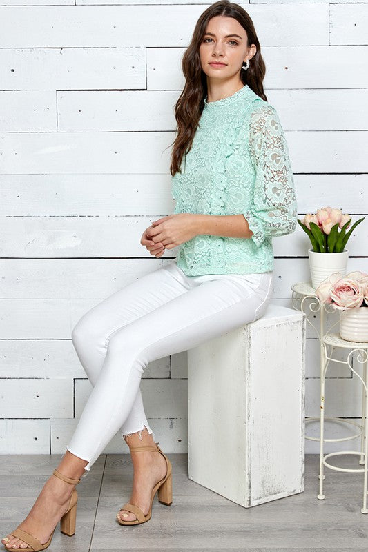 Lace 3/4 Sleeve Top