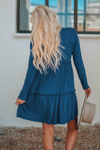 Ruffled Solid Swing Dress