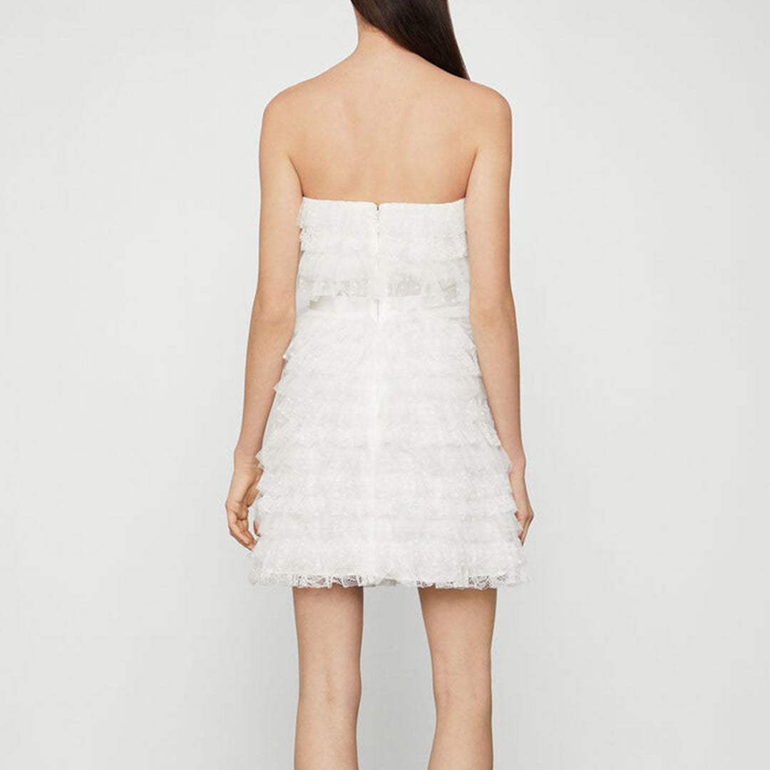 Lace Ruffle Strapless Dress