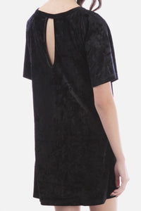 Solid Crushed Velvet Dress