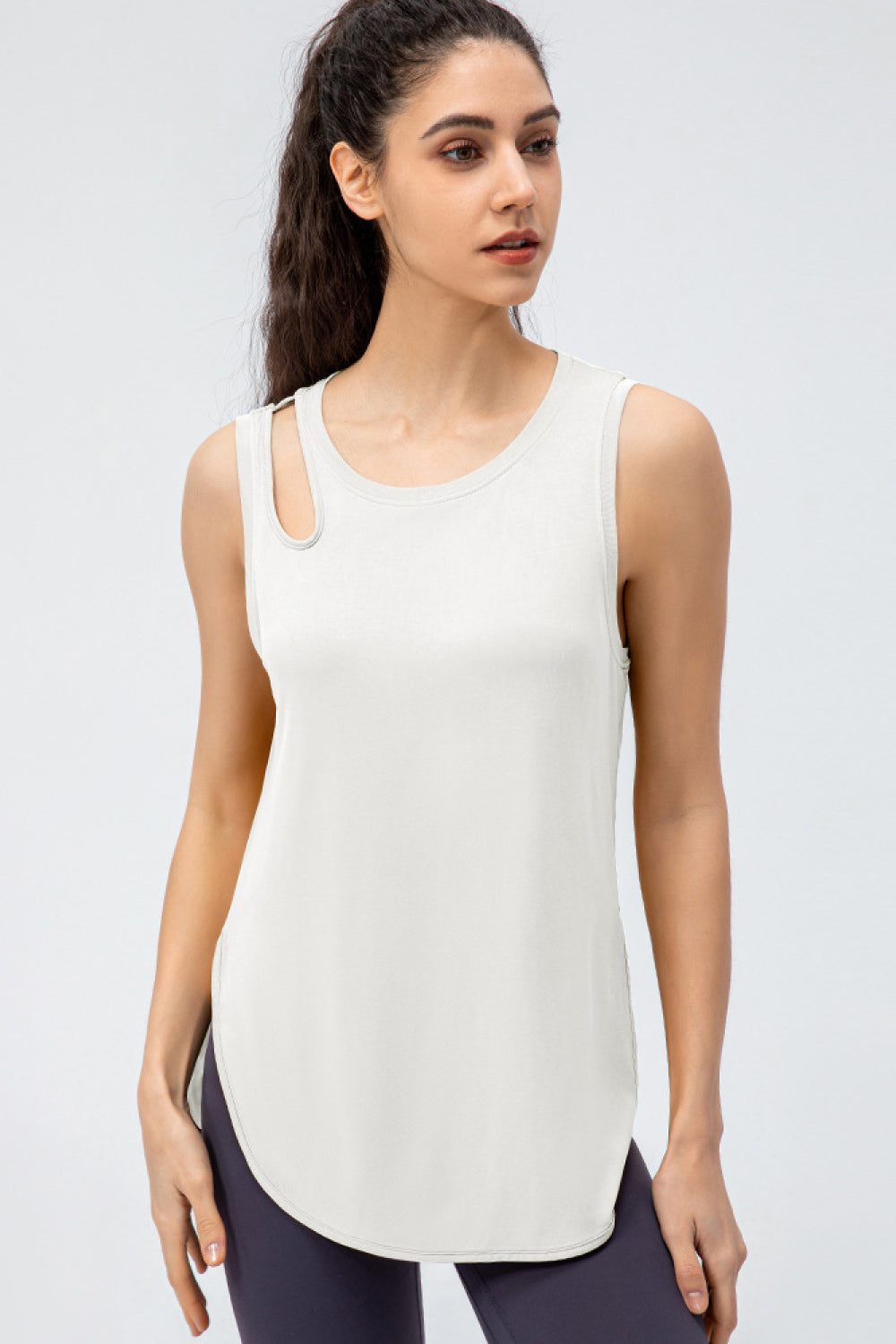 Cutout Side Slit Athletic Tank