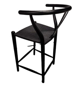 Dagmar Counter Stool - Black & Black Cord