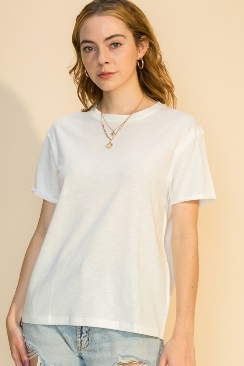 Loose Fit Raw Cut T Shirt