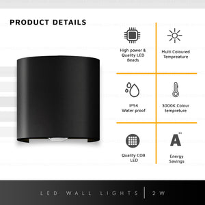 Modern LED Wall Lights IP54 rainproof Aluminum Wall Lamp for Indoor & Outdoor Lighting-4