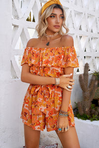 Floral Ruffled Tie-Waist Romper