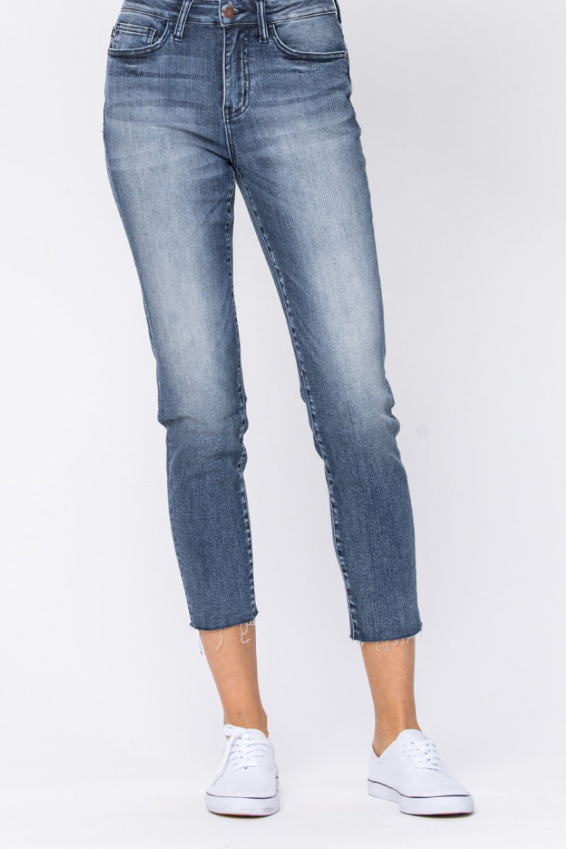 Raw Hem Relax Fit Jeans - 99fab 