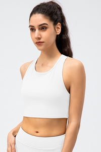 Ribbed Cropped Yoga Racerback Tank Top