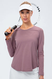 Curved Hem Long Sleeve Athletic Top