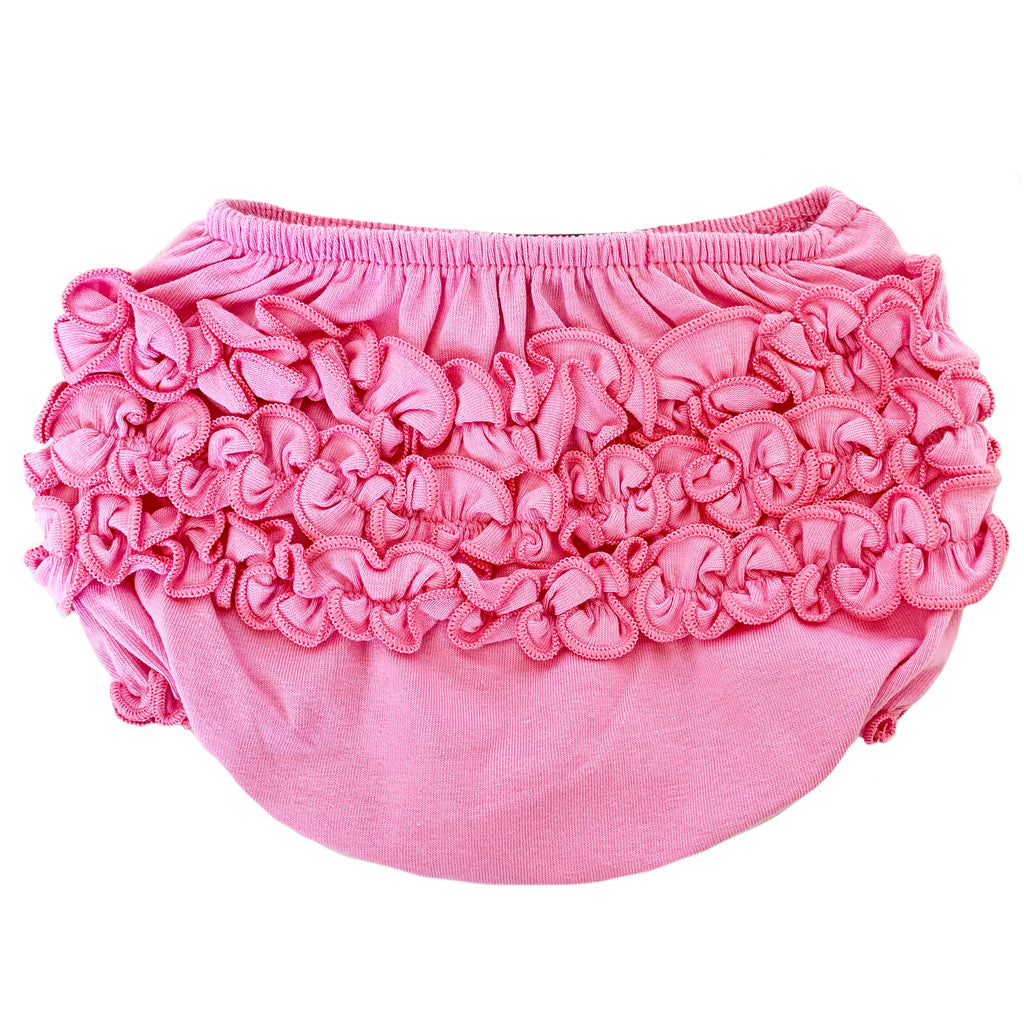 Baby & Toddler Girls Pink Knit Ruffled Butt Bloomer Diaper Cover - 99fab 