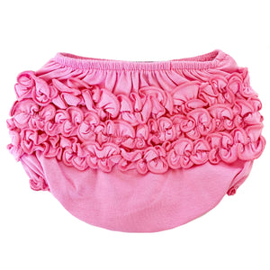 Baby & Toddler Girls Pink Knit Ruffled Butt Bloomer Diaper Cover