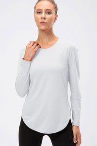 Curved Hem Long Sleeve Yoga Tee