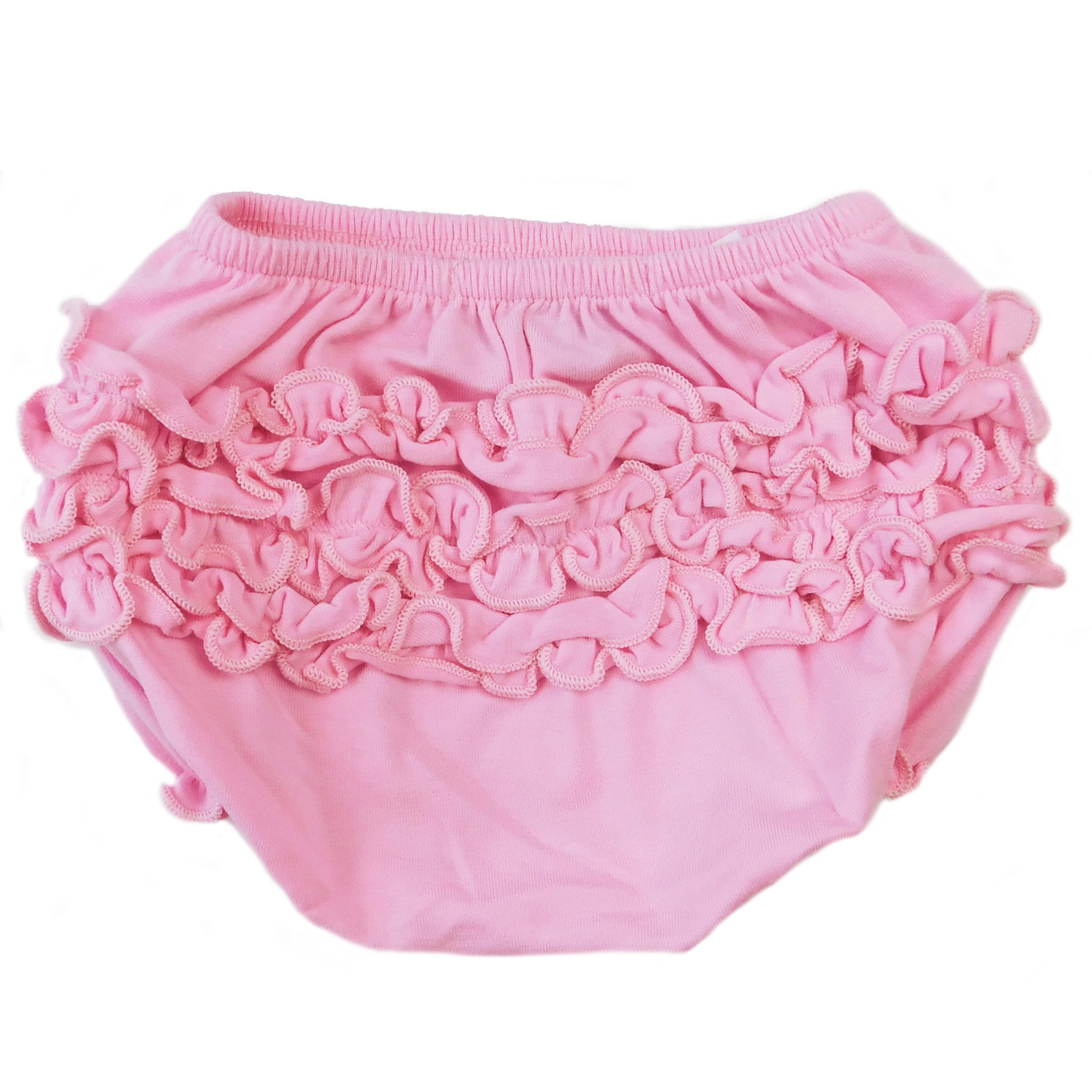 Baby & Toddler Girls Light Pink Knit Ruffled Butt Bloomer Diaper Cover