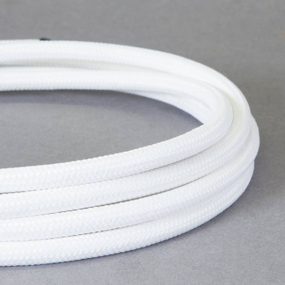 3-Core Electric Round Cable with White Color fabric finish~1354-7
