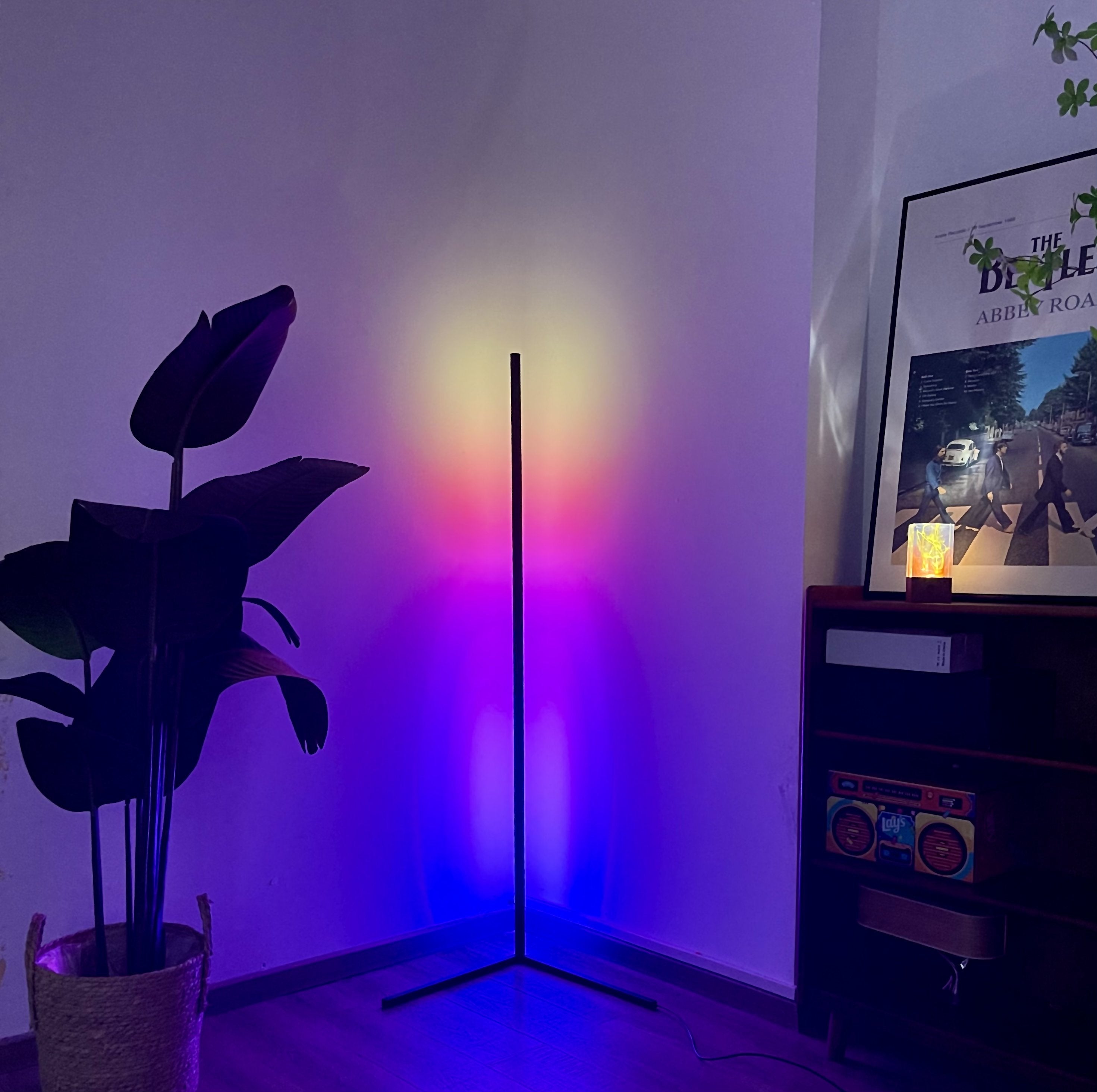 2 PACKS - RGB Corner Floor Lamp, Minimalist LED Lamp