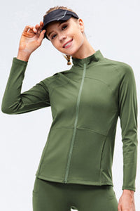 Zip Up Mock Neck Athletic Top