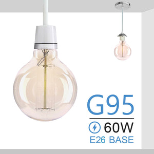 E26 G95 60W Vintage Retro Industrial Filament Dimmable Bulb~1049-4