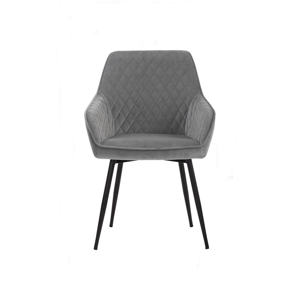 Hakon Dining Chair - Grey Velvet - 99fab 