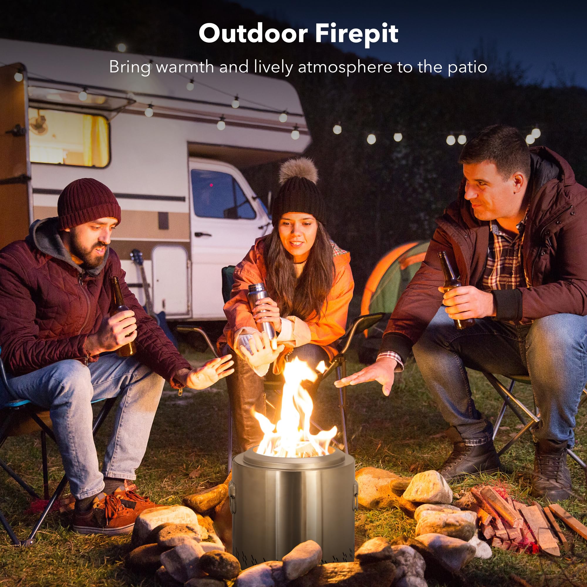 Portable Smokeless Fire Pit with Stand-1