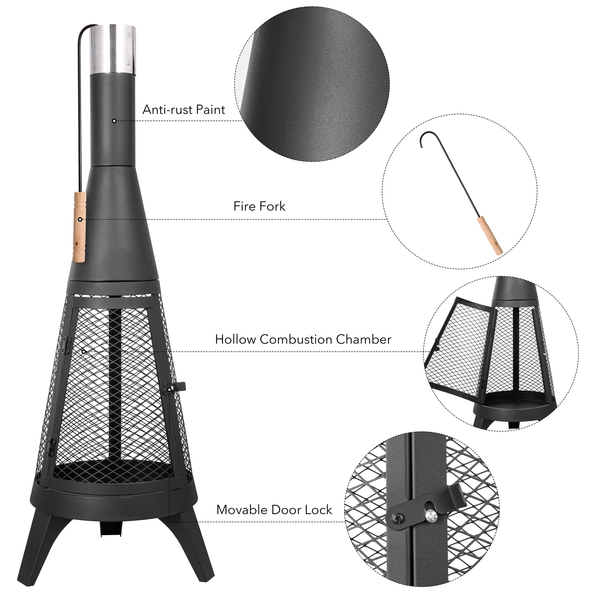 47.2" Cast Iron Chiminea-5