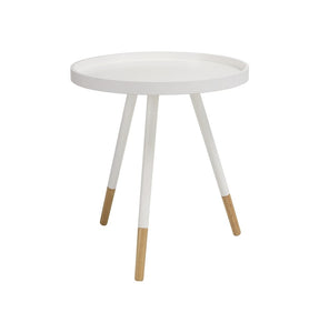 Innis Round Tray Side Table - White