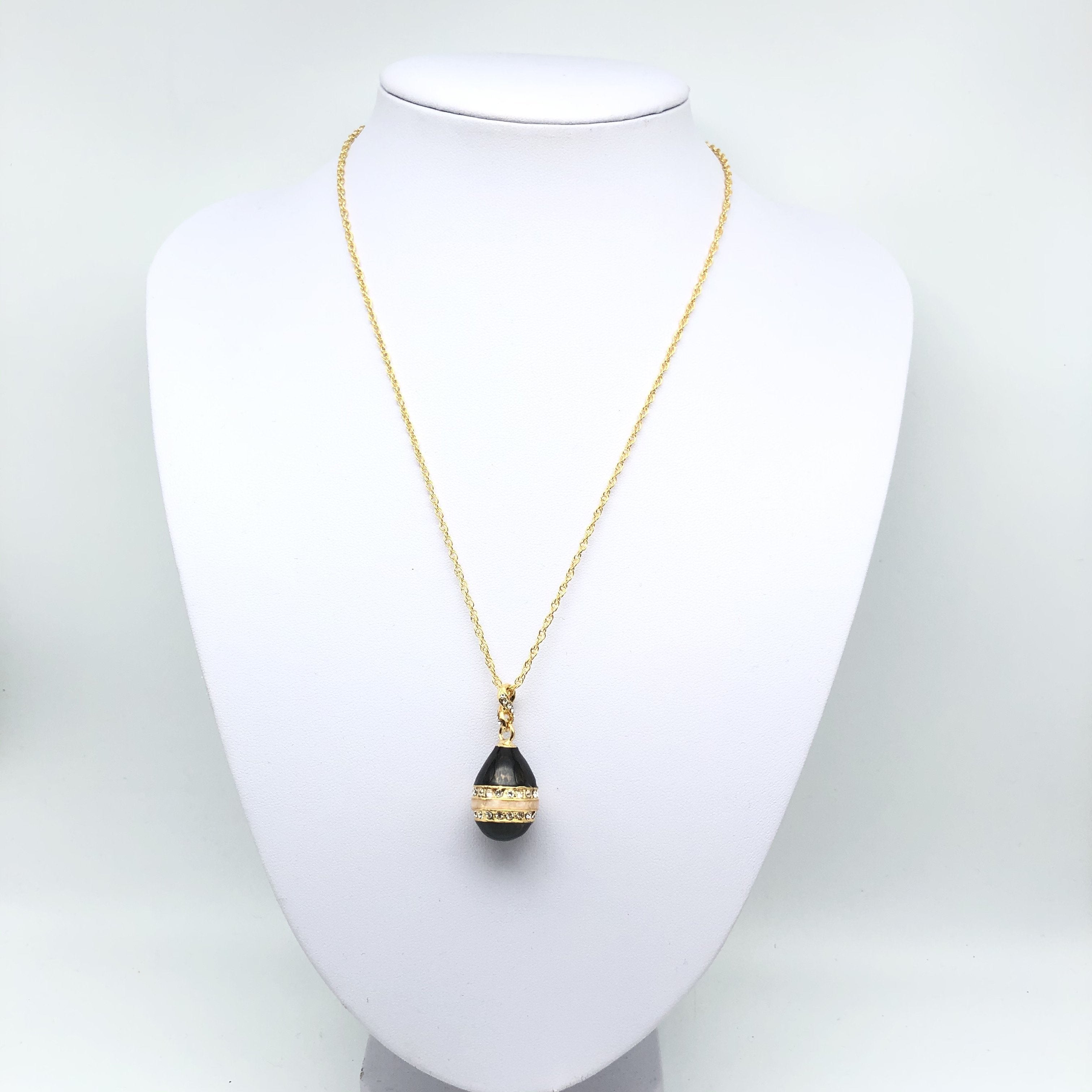 Black Egg Pendant Necklace