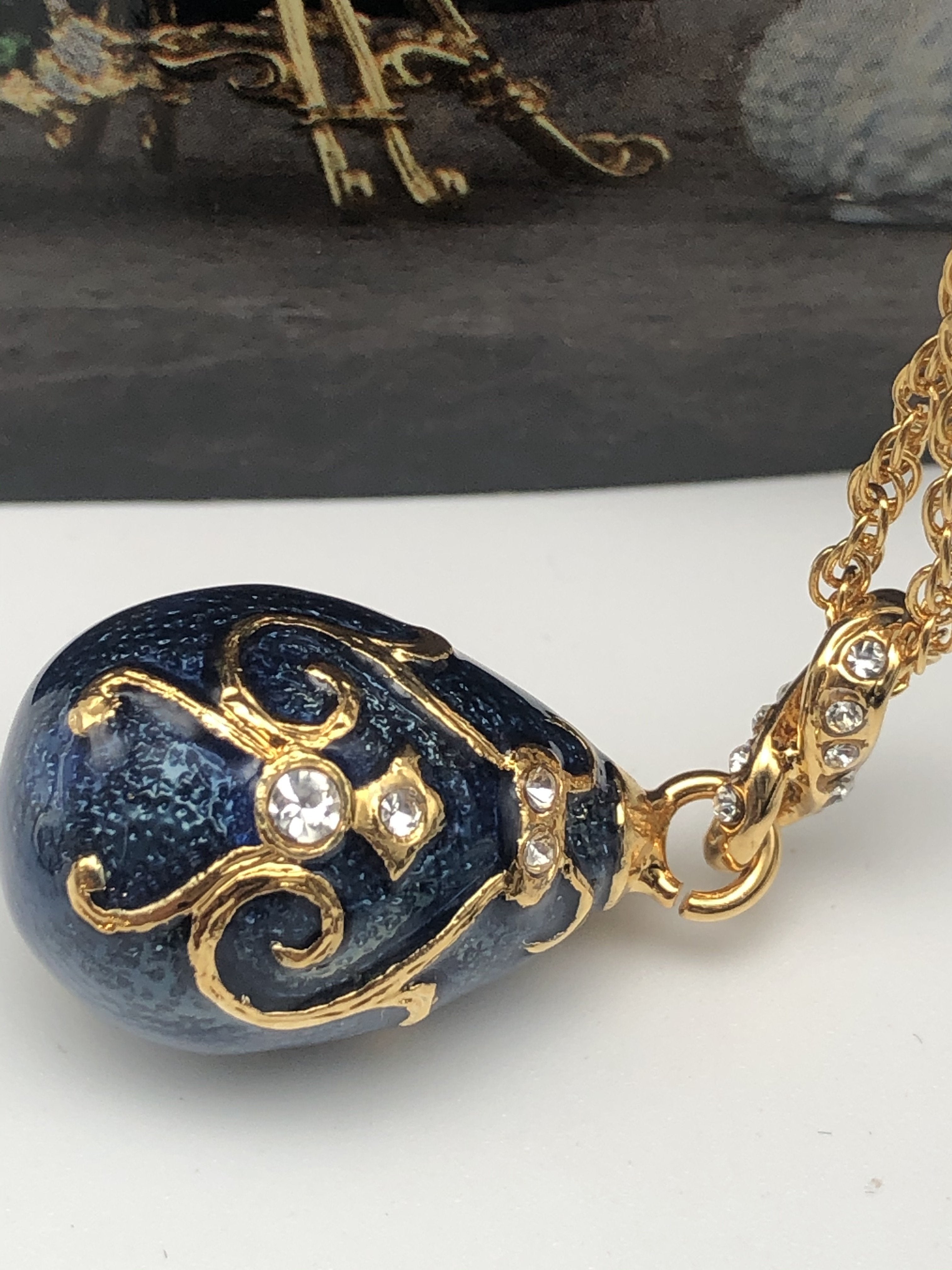 Blue Egg Pendant Necklace