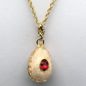 Pink Egg Pendant Gold Necklace