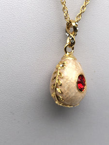 Pink Egg Pendant Gold Necklace