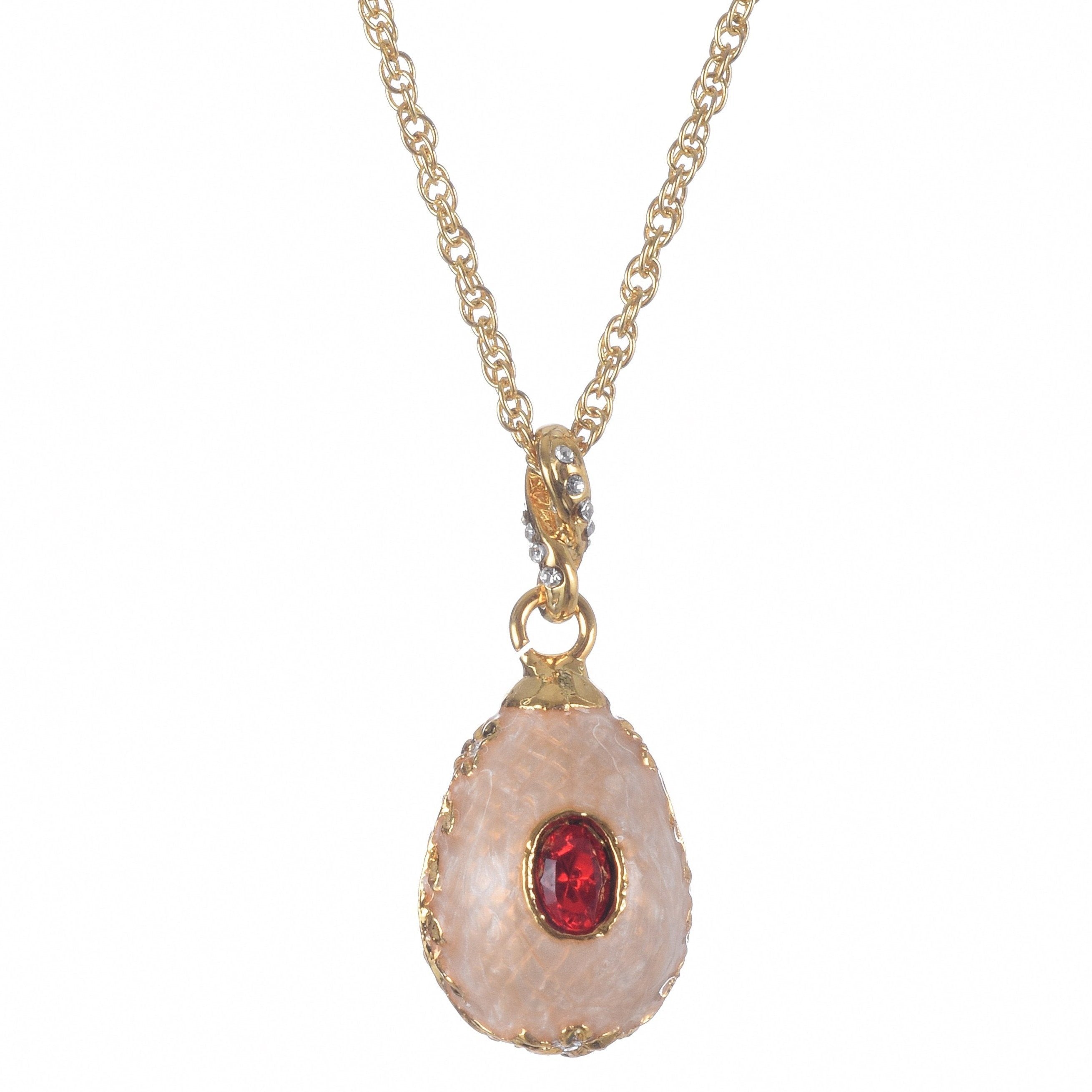 Pink Egg Pendant Gold Necklace