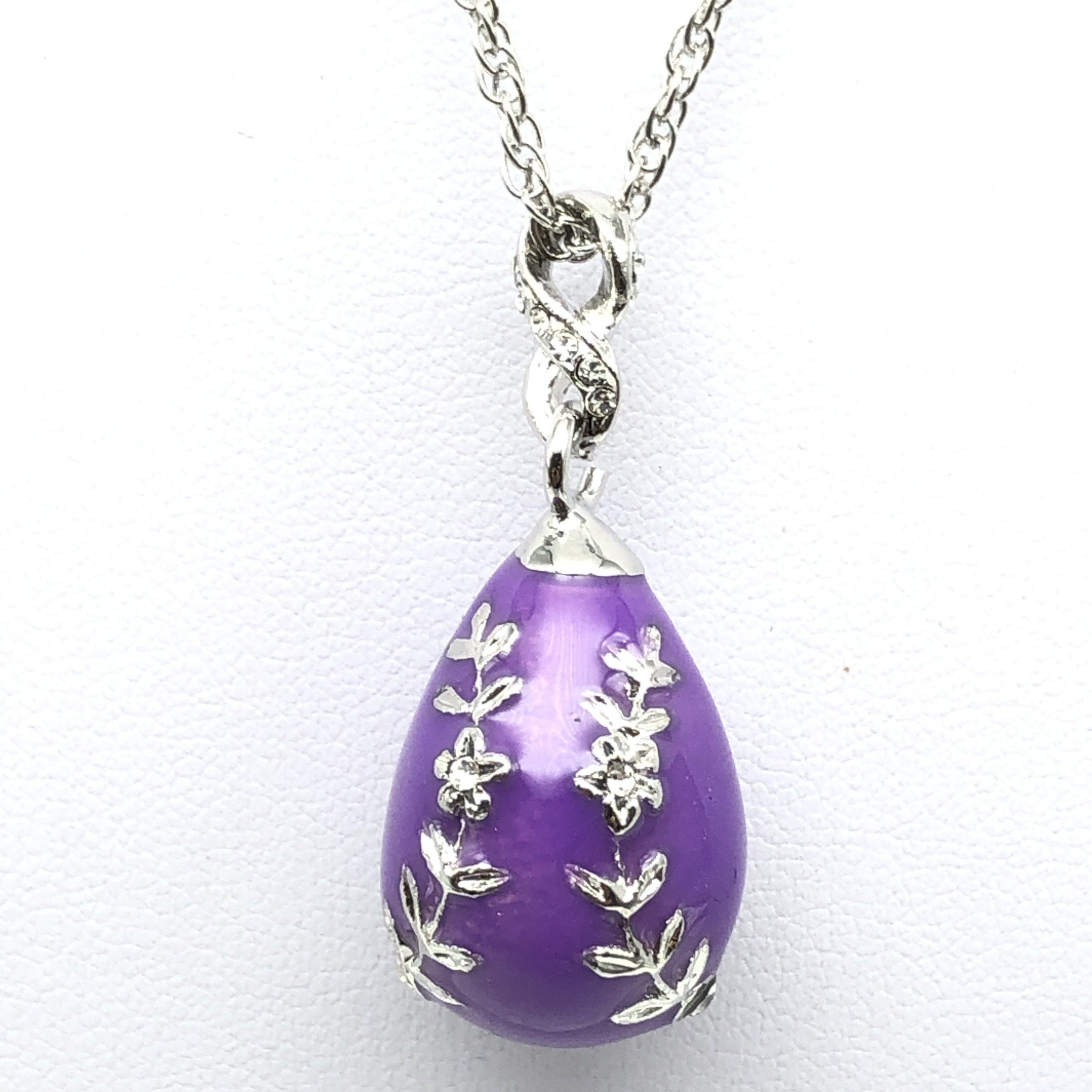 Purple Egg Pendant Necklace