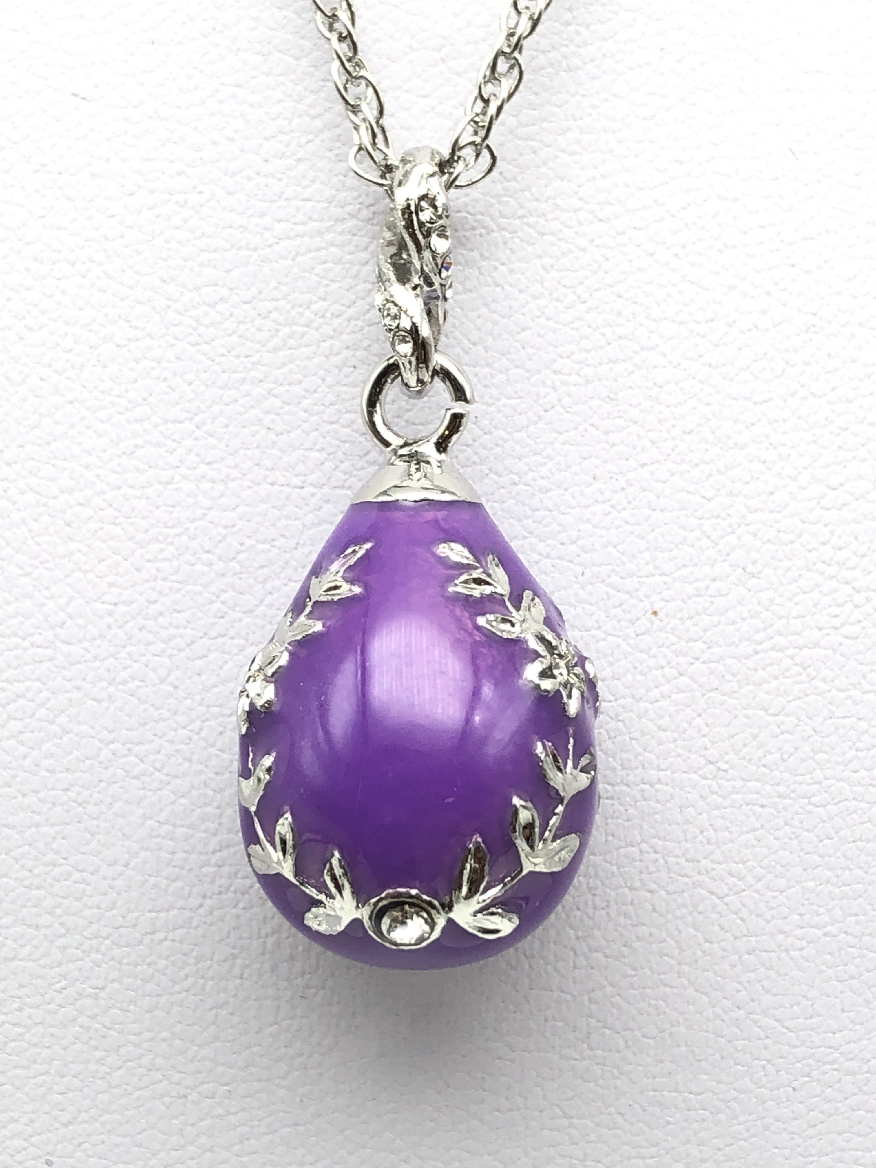 Purple Egg Pendant Necklace