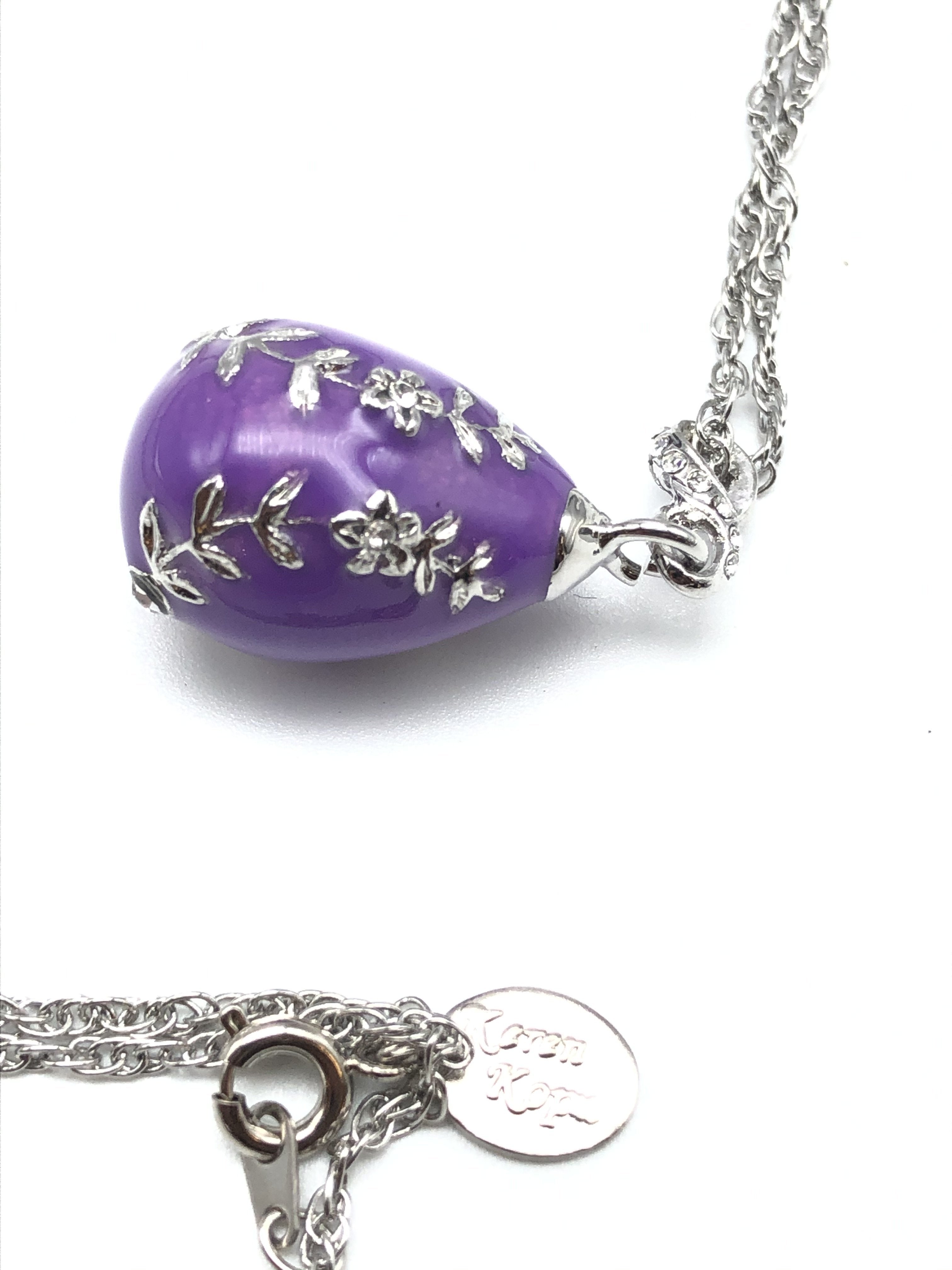 Purple Egg Pendant Necklace