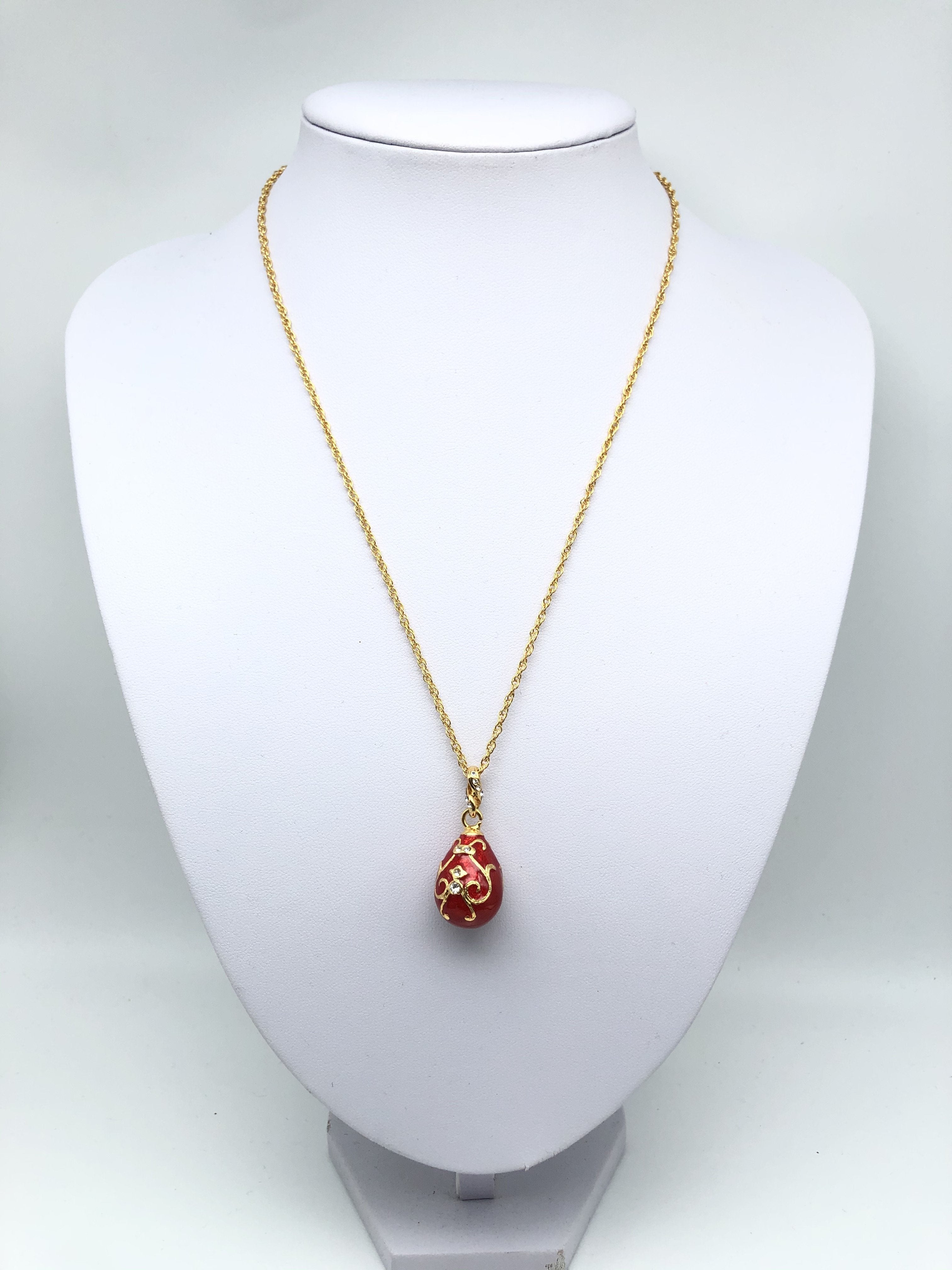 Red Egg Pendant Necklace