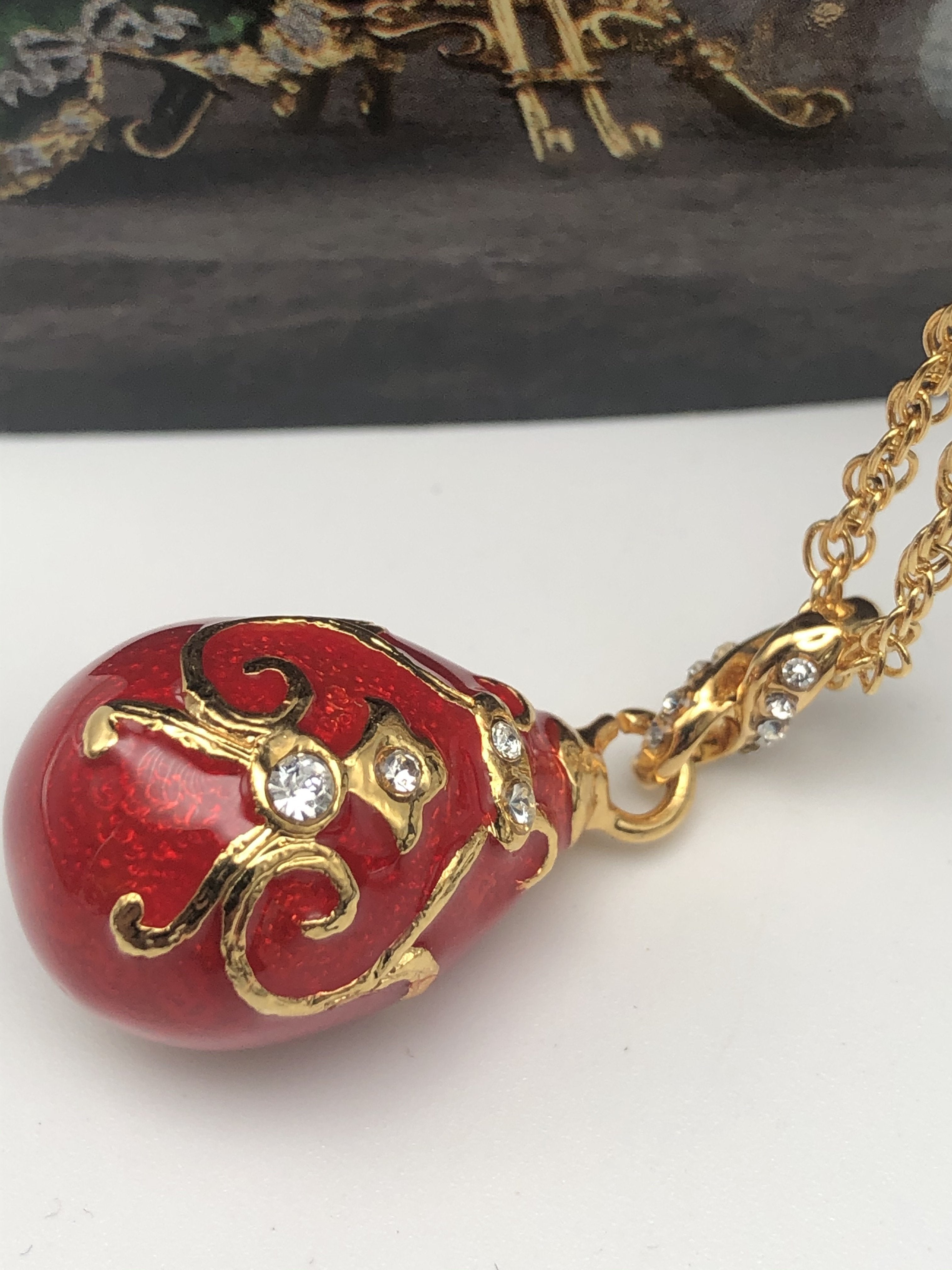 Red Egg Pendant Necklace