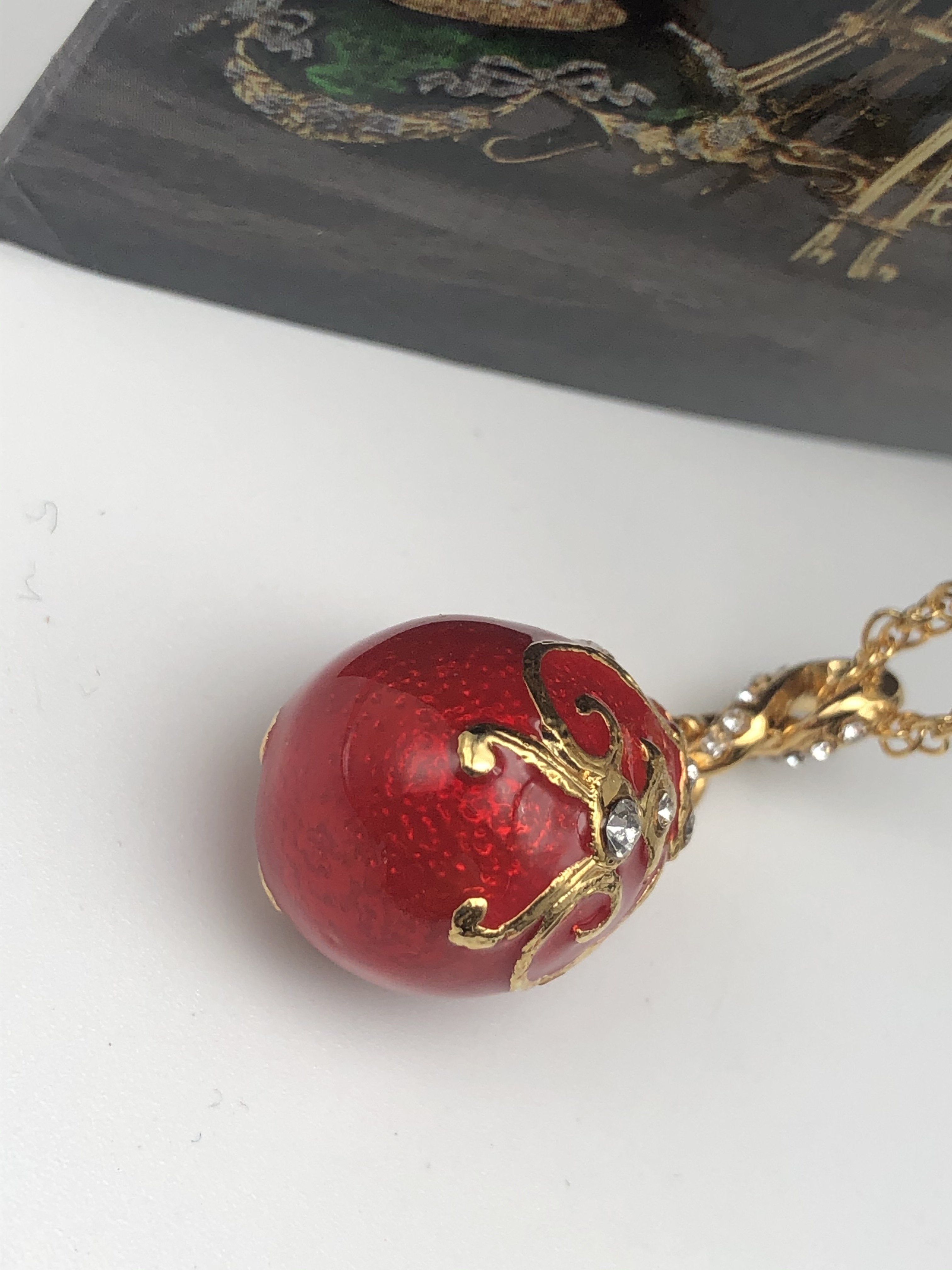 Red Egg Pendant Necklace