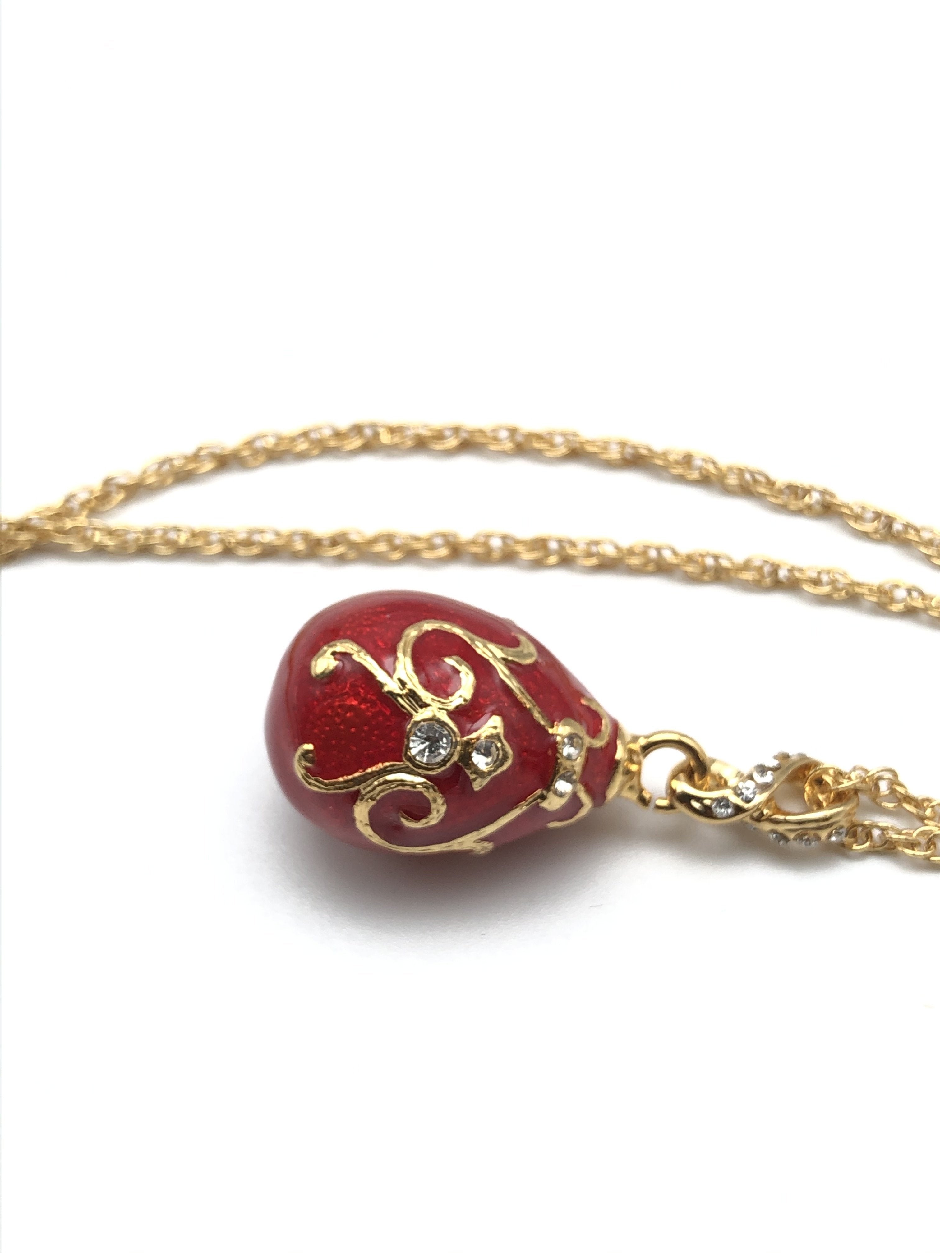 Red Egg Pendant Necklace